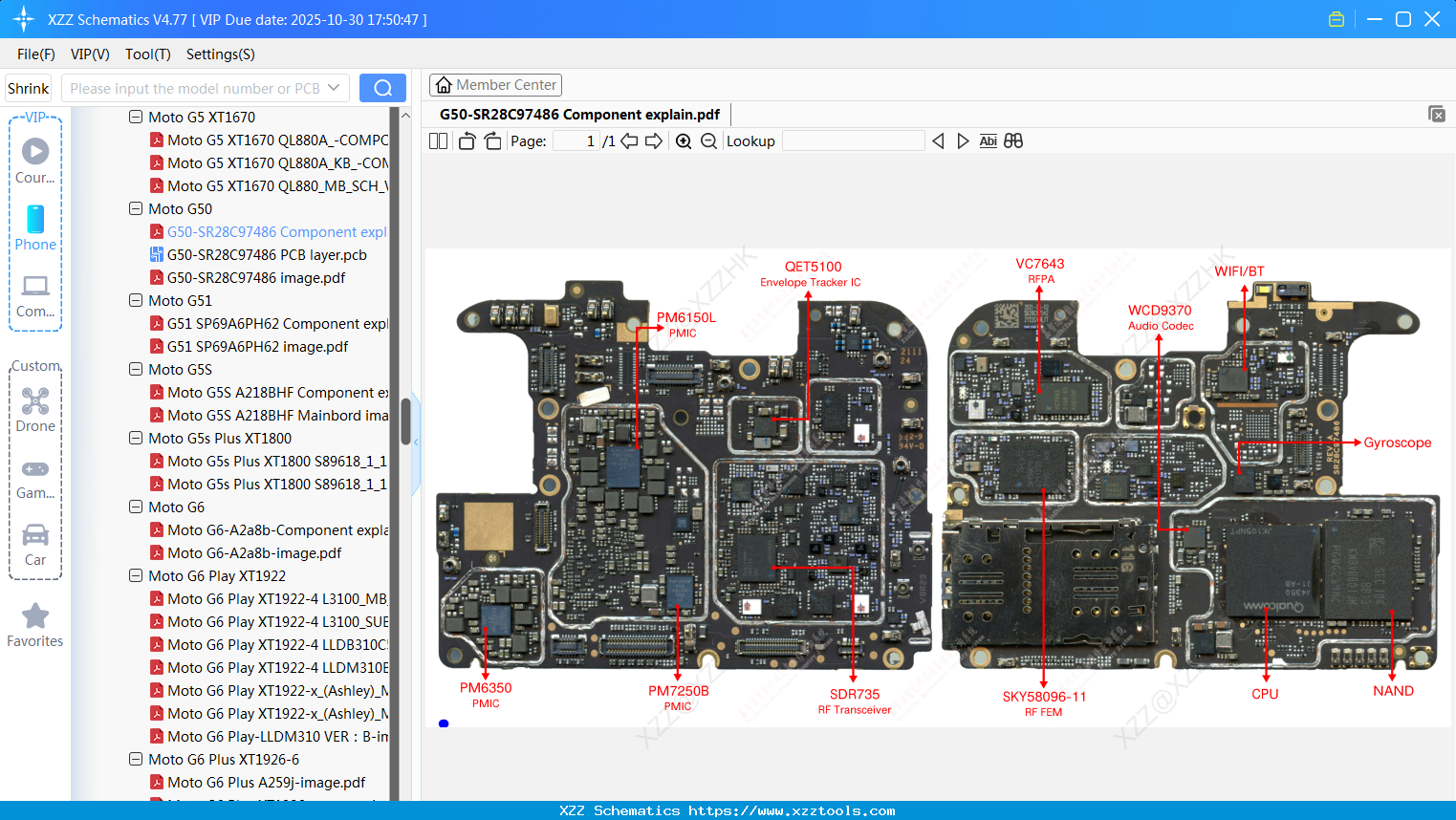 Motorola G50-SR28C97486 Component Explain